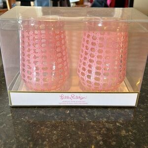 Brand New Lily Pulitzer Acrylic Wine Glass Set